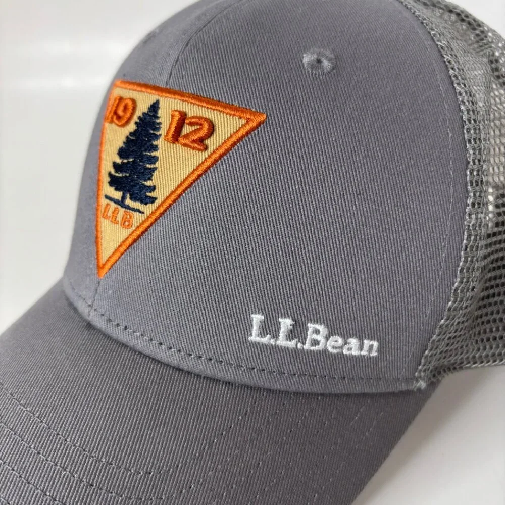 LL Bean Trucker Hat Snapback Gray Forestry 1912 Logo Outdoors Adjustable